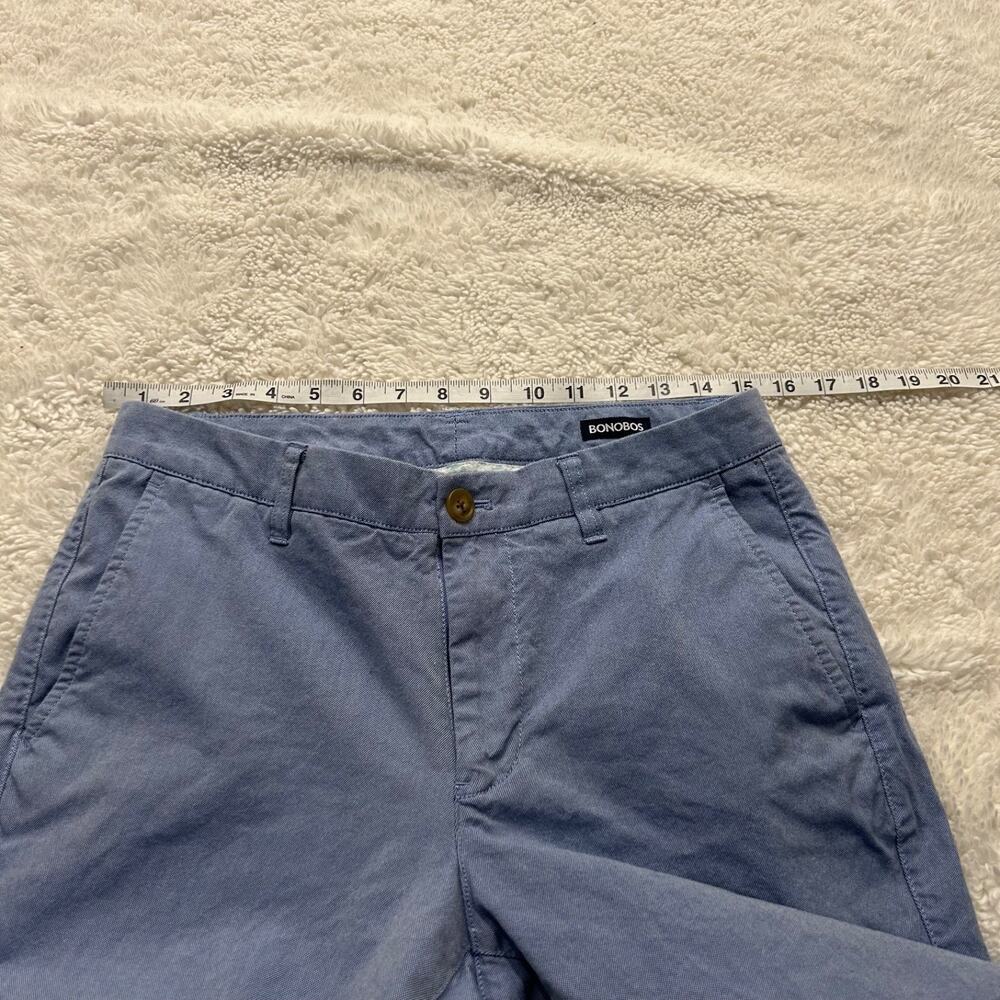 Bonobos Mens Straight Leg Cotton Pants in Blue Flat Front Sz 30x32 Preppy Casual - Picture 8 of 8